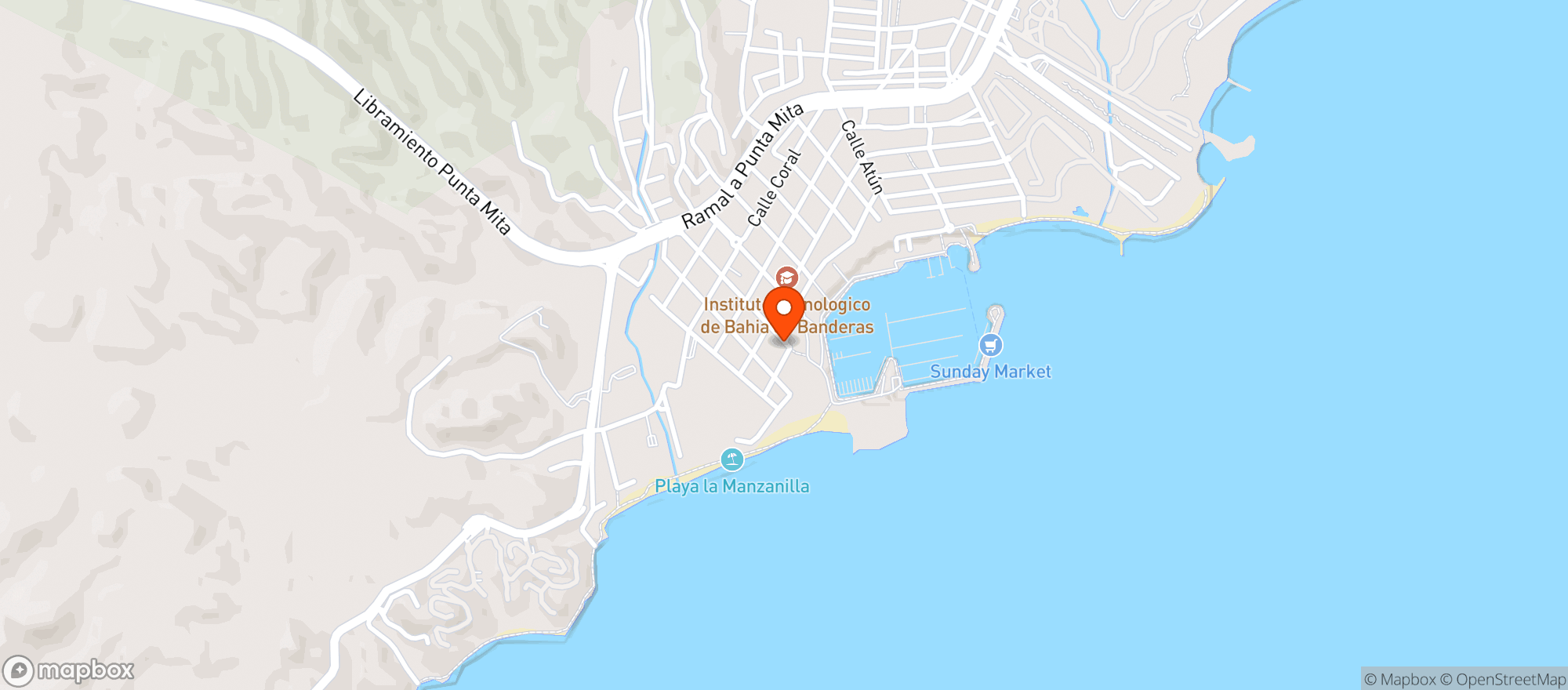 Map showing Iglesia De La Santa Cruz De Huanacaxtle