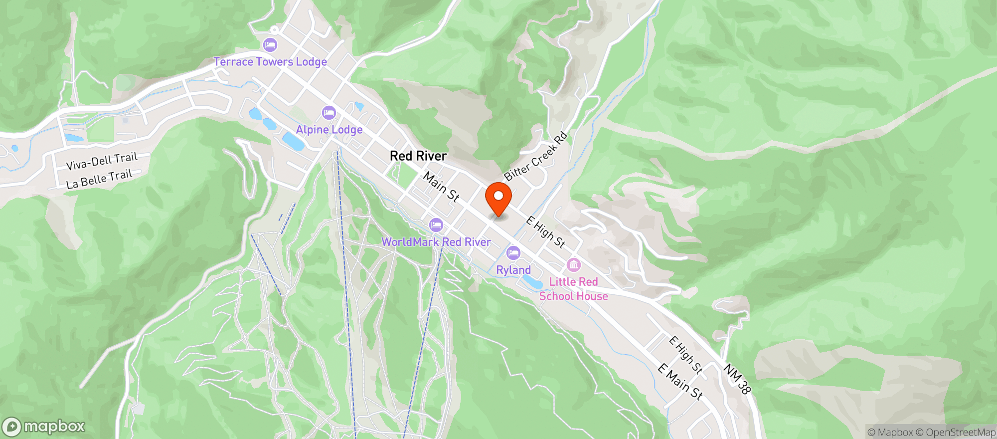 Map showing Lodge At Red River & Moth
