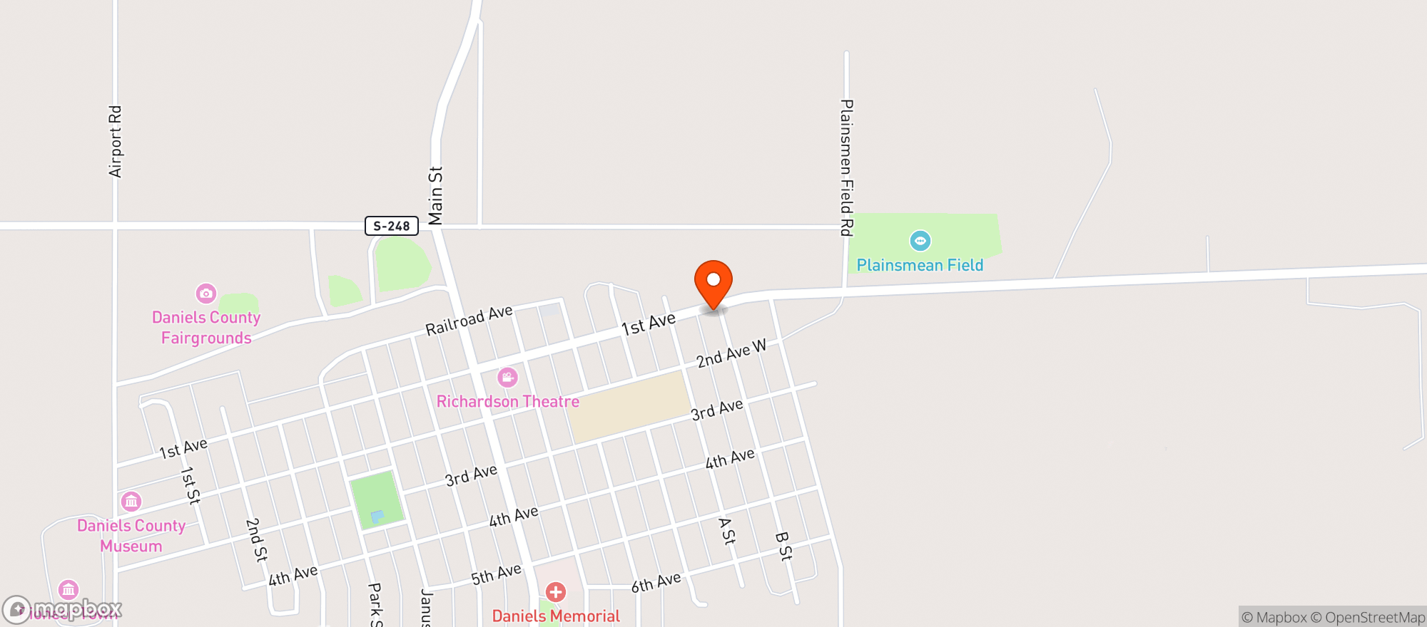 Map showing Dead Horse Saloon