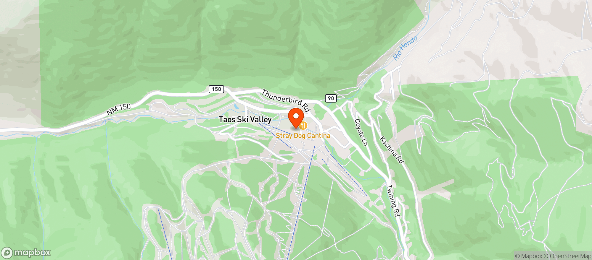 Map showing Edelweiss Lodge and Spa in Taos Ski Valley