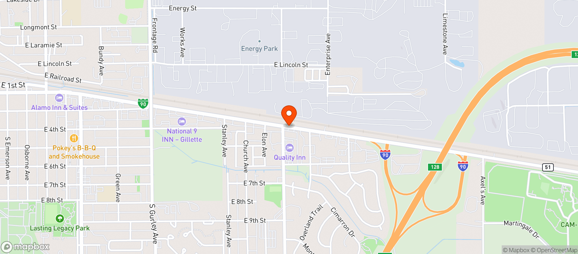 Map showing East Side Liquor