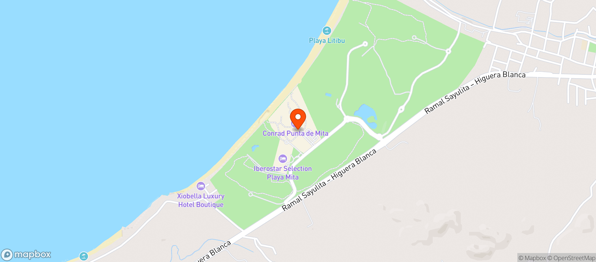 Map showing Conrad Punta De Mita