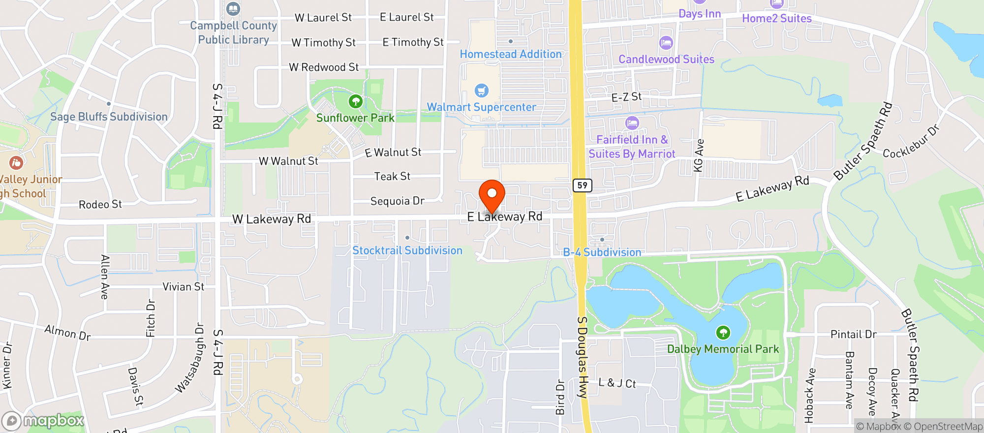 Map showing Lakeside Liquor