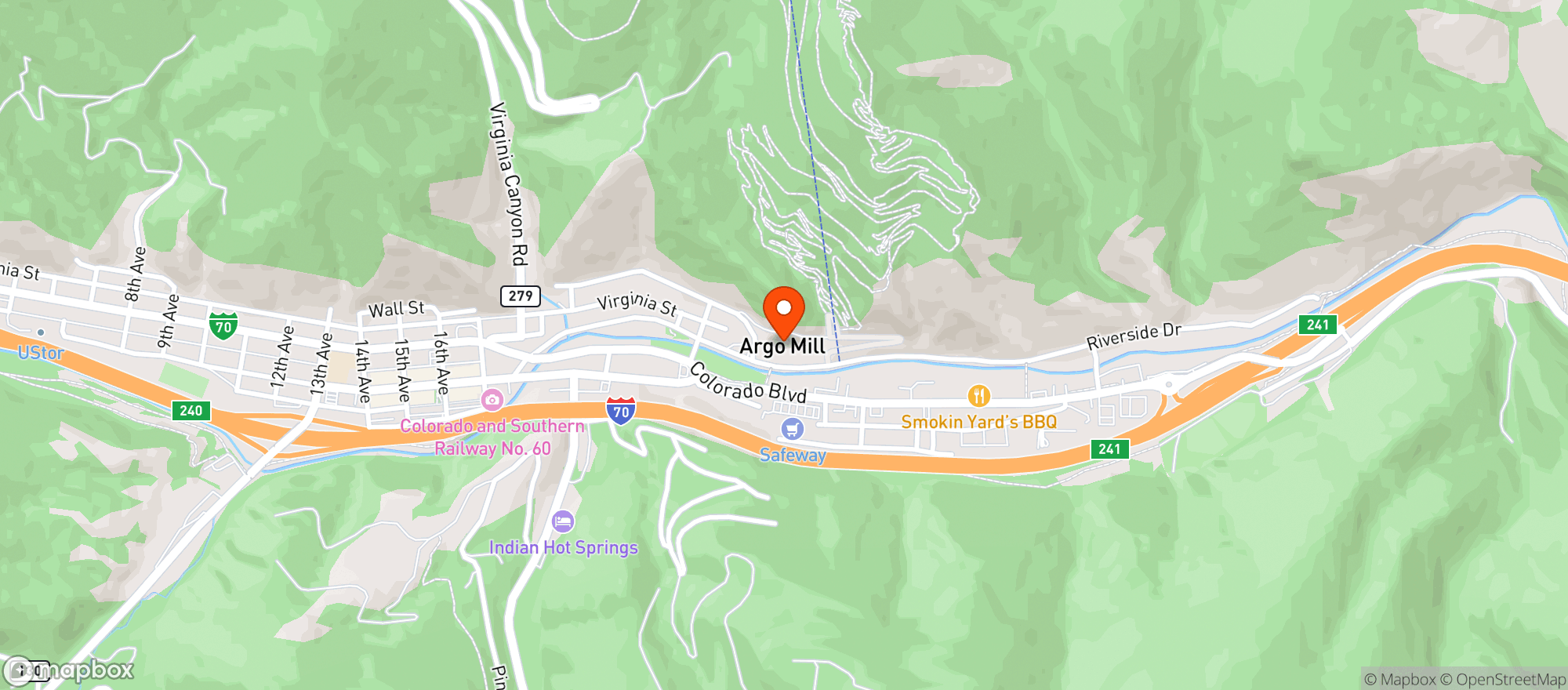 Map showing Mighty Argo Cable Car