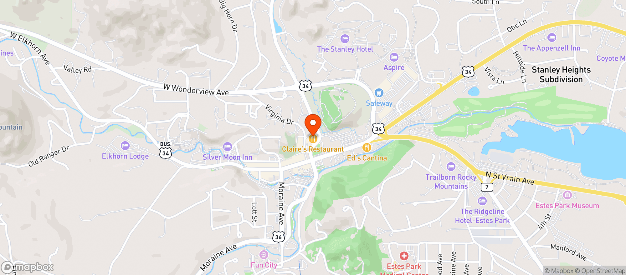 Map showing Claires On The Park