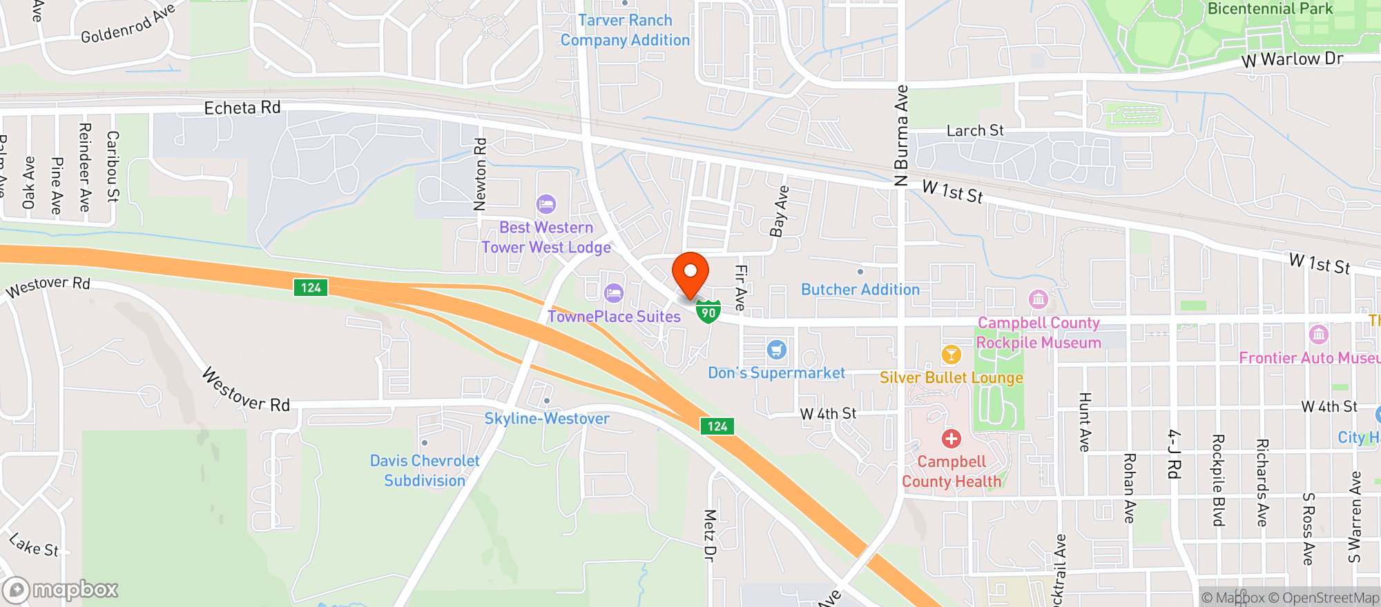 Map showing Los Compadres