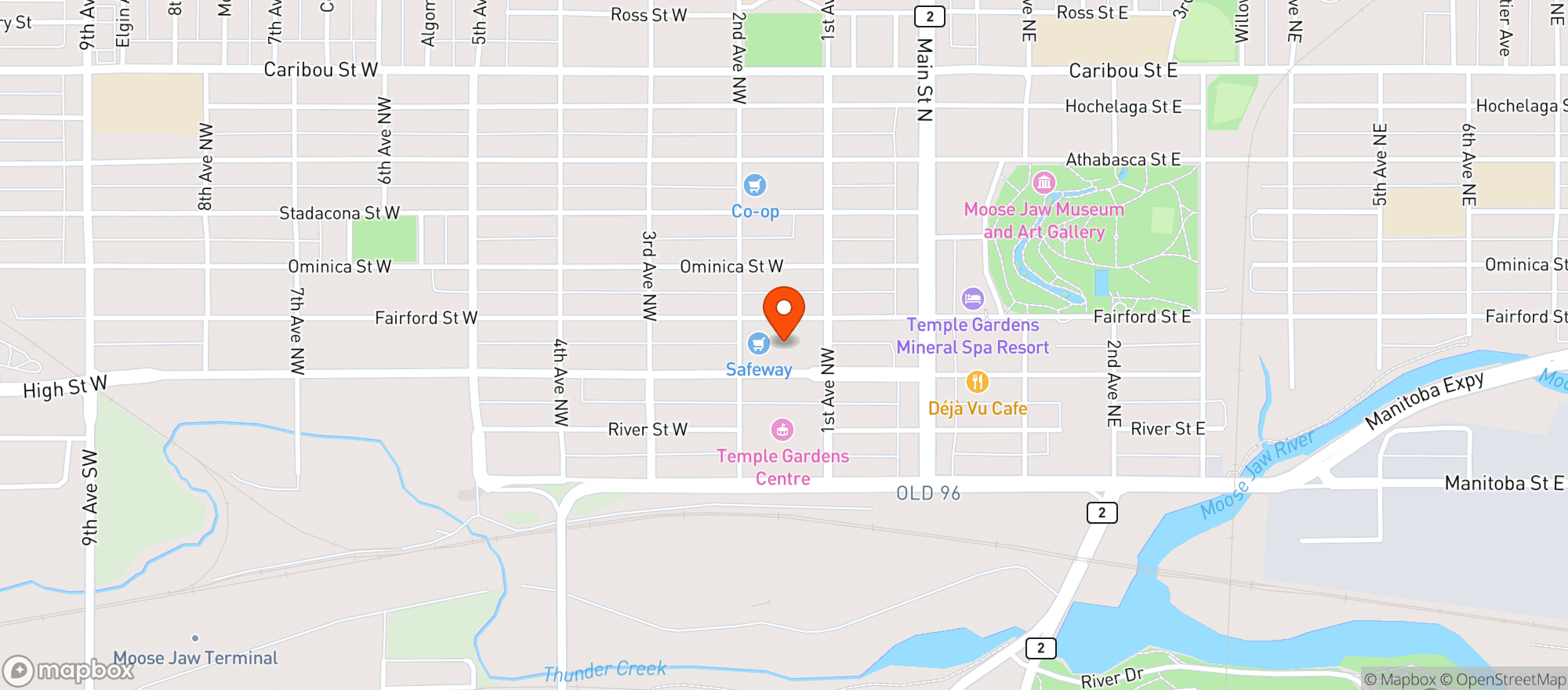 Map showing Safeway