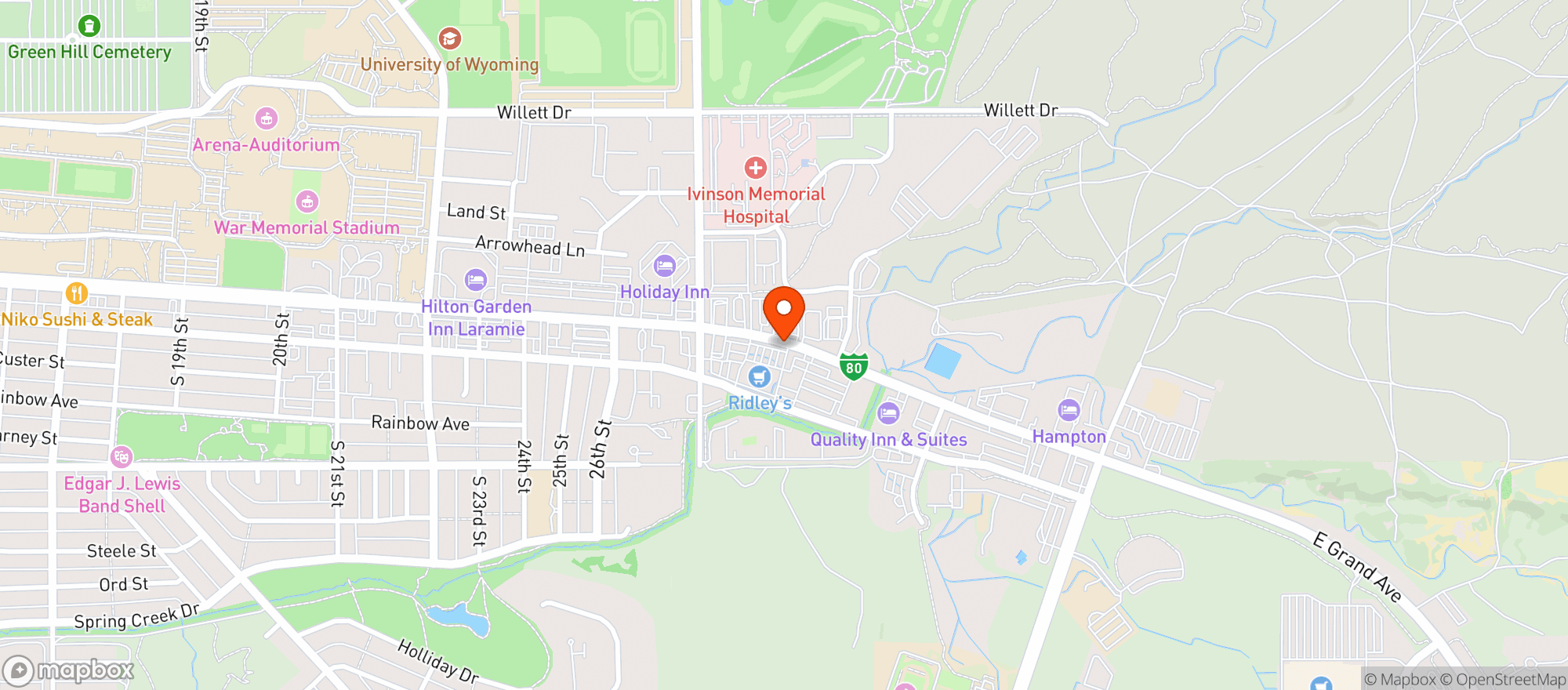 Map showing Ridleys Family Markets (Laramie) - 00100014883
