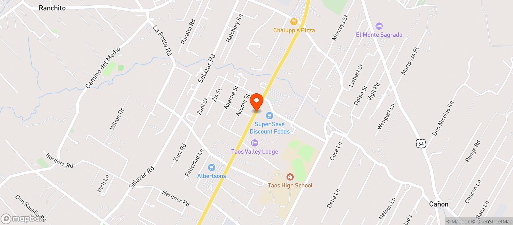 Map showing Super Save Discount Foods