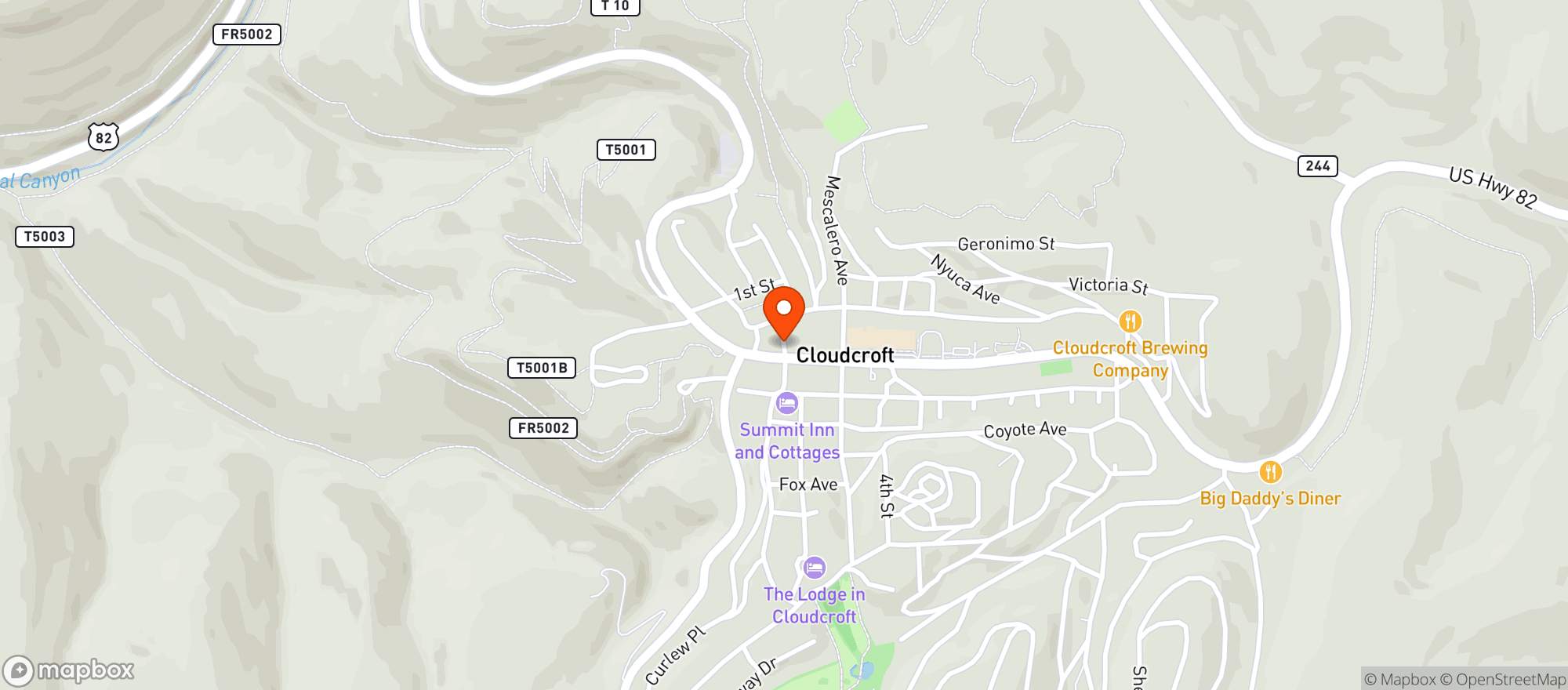 Map showing Allsups