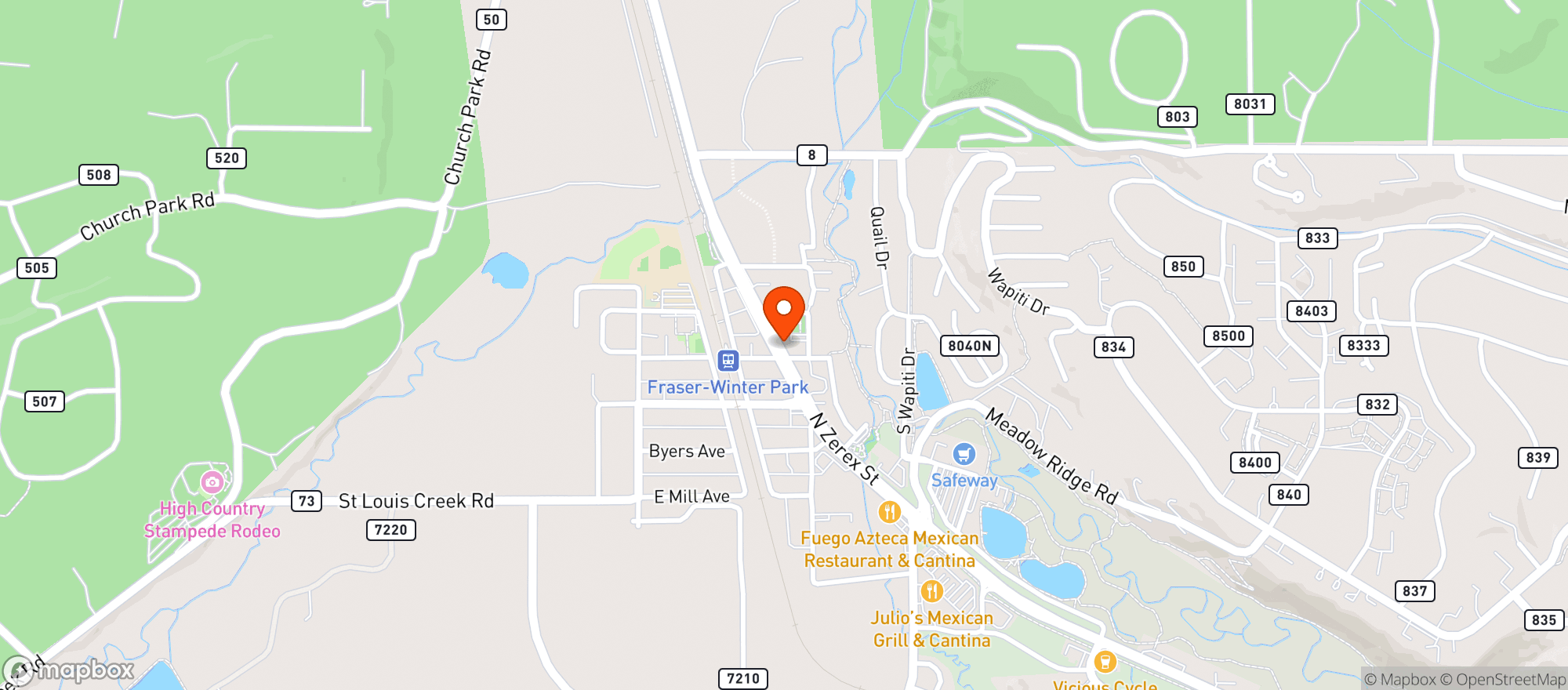 Map showing The Birdie Lounge