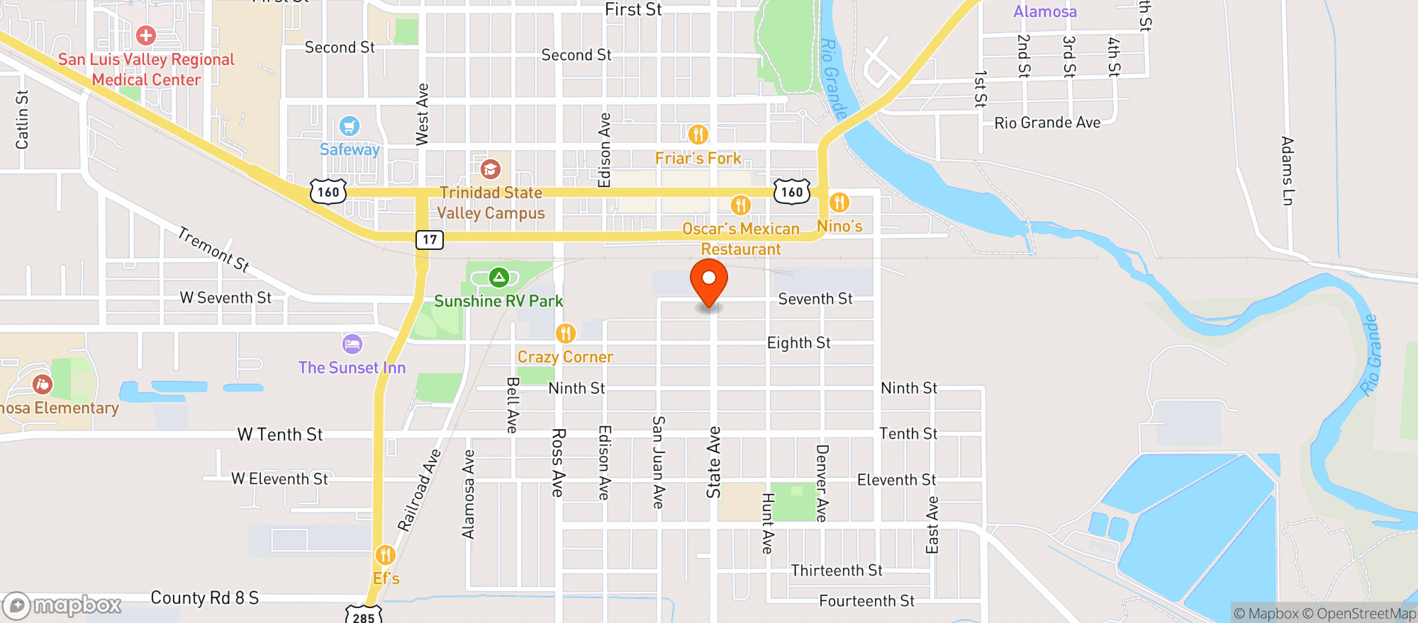 Map showing Green Spot Garden Center & Antiques