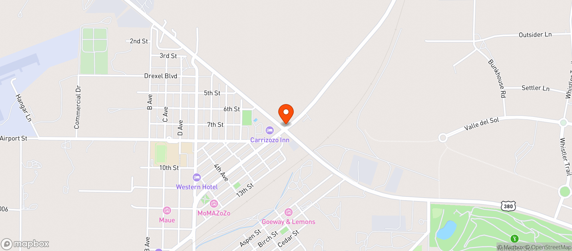 Map showing Allsup's
