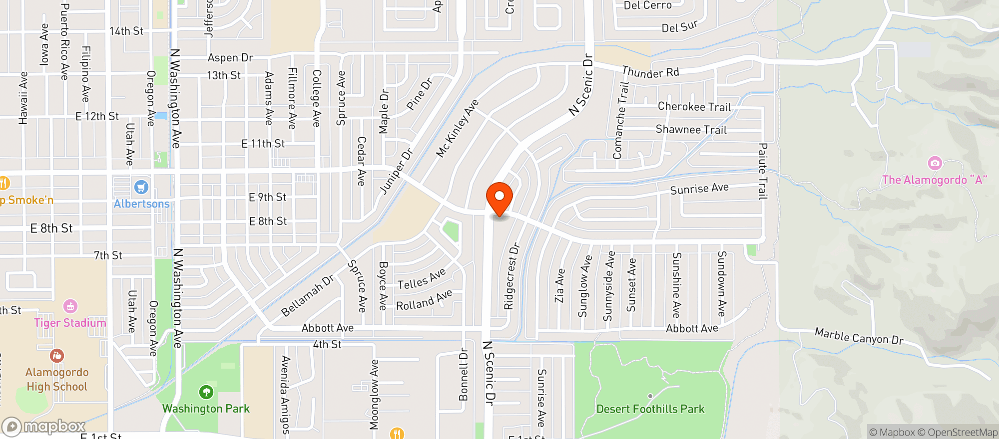 Map showing Allsups Convenience Sto #102095