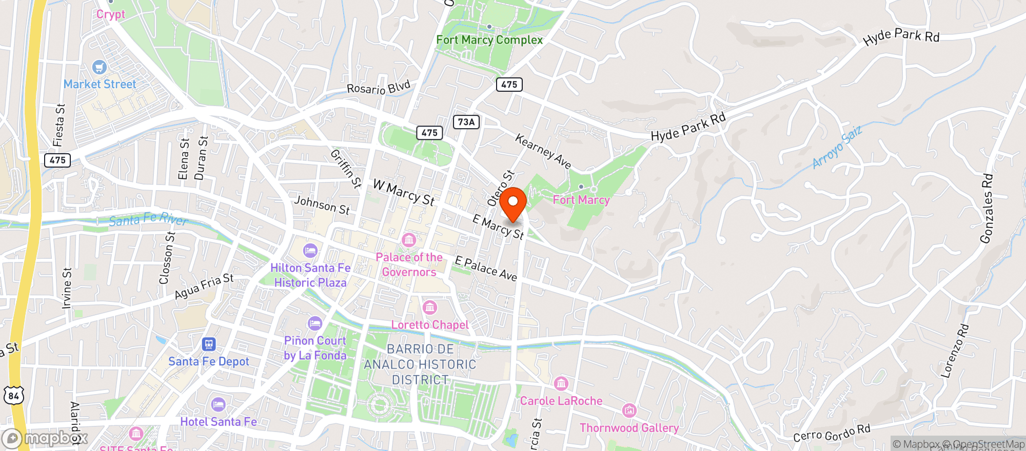 Map showing La Mama