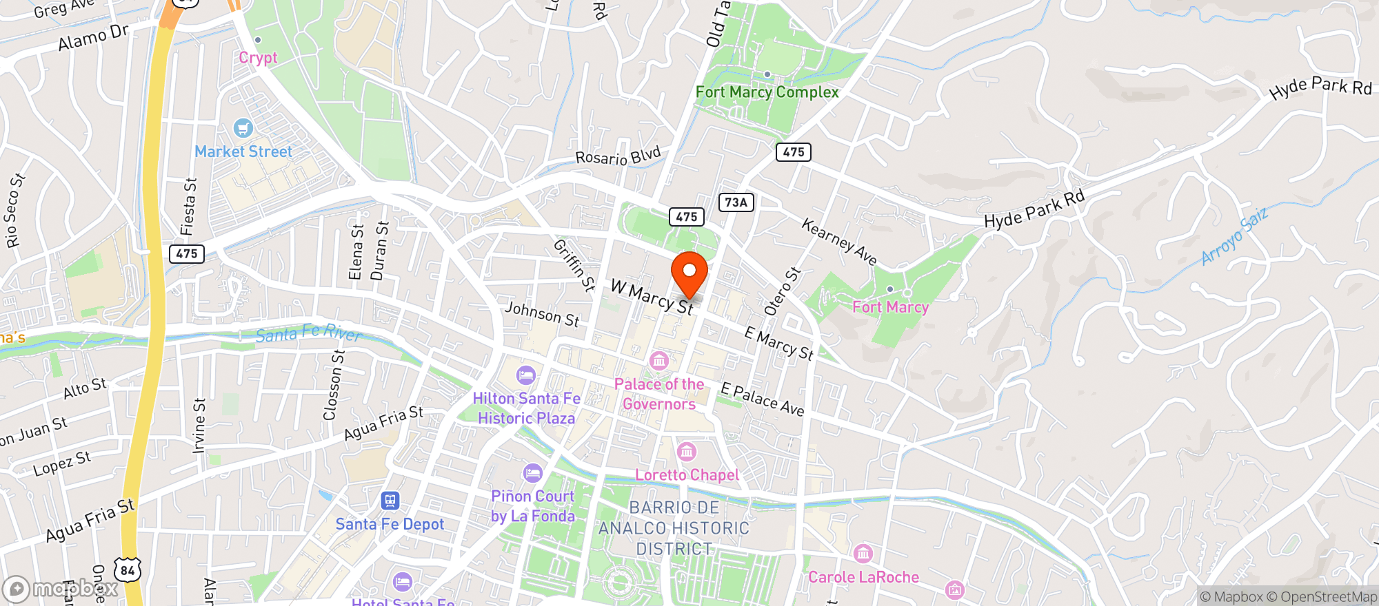 Map showing Horno Restaurant