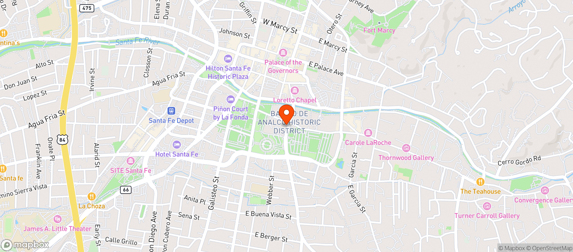 Map showing Pink Adobe