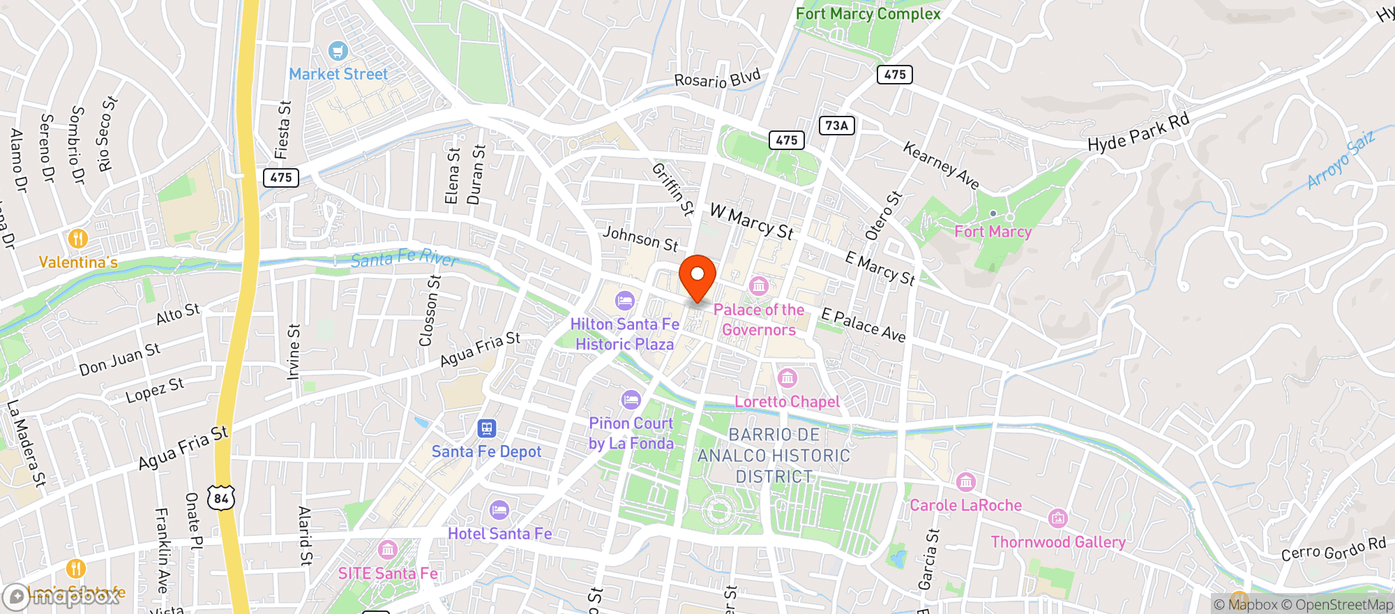 Map showing La Fogata Grill