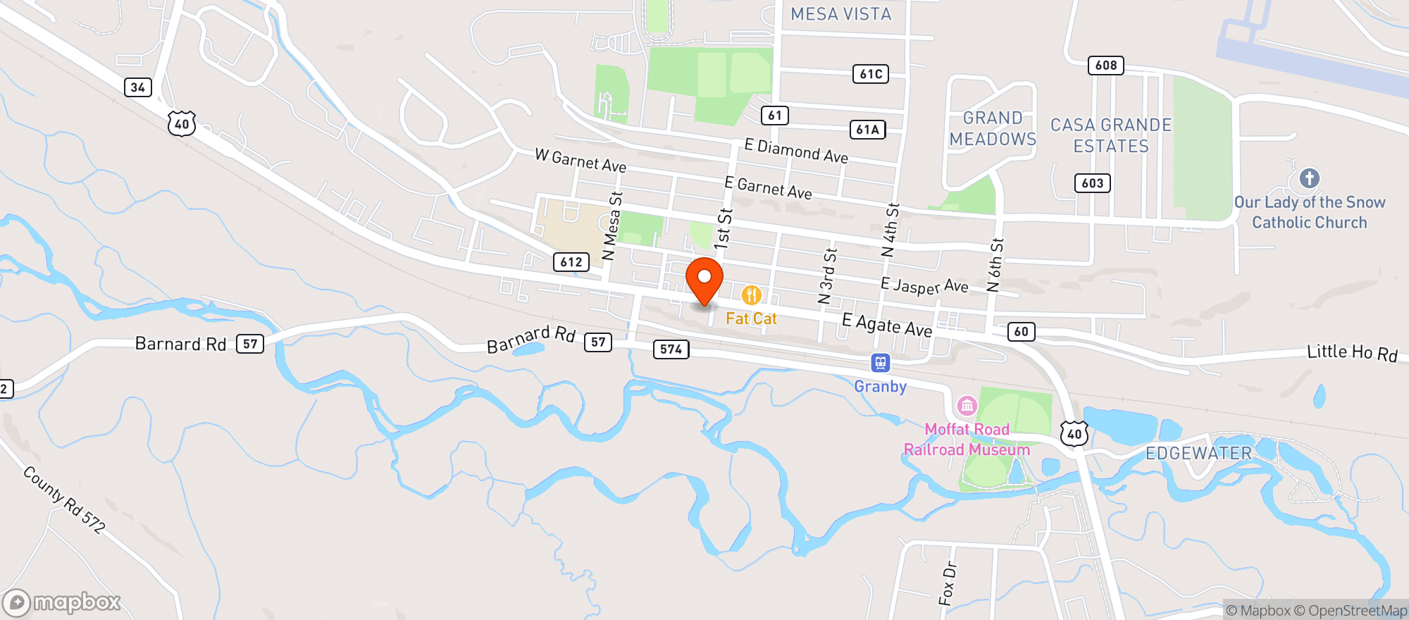 Map showing R & J Liquor