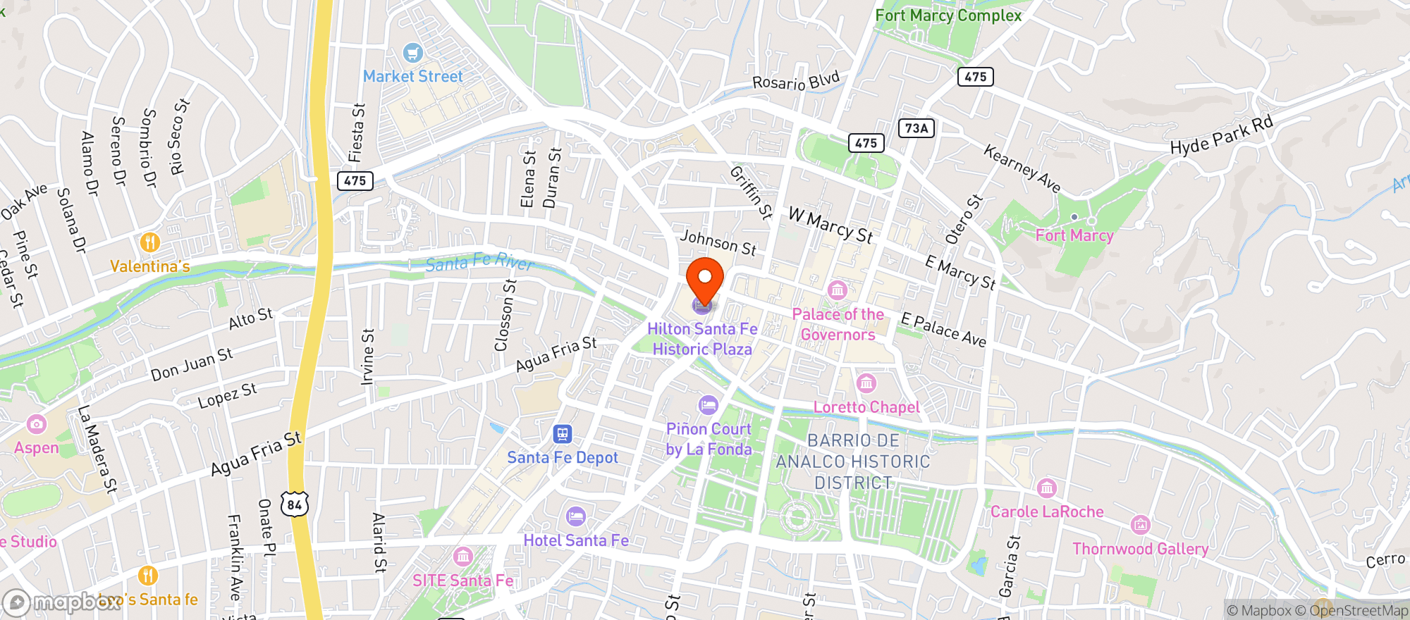 Map showing Hilton