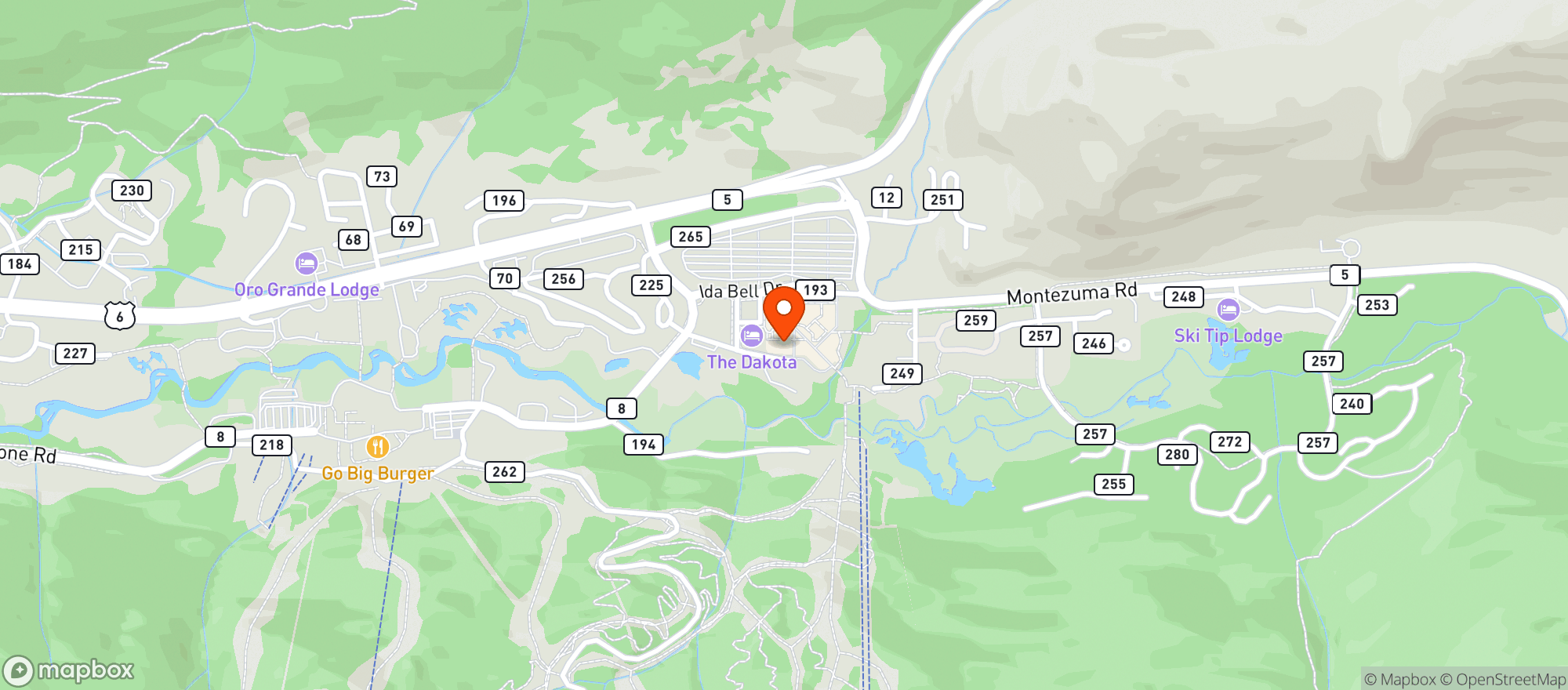 Map showing Rockin R Ranch