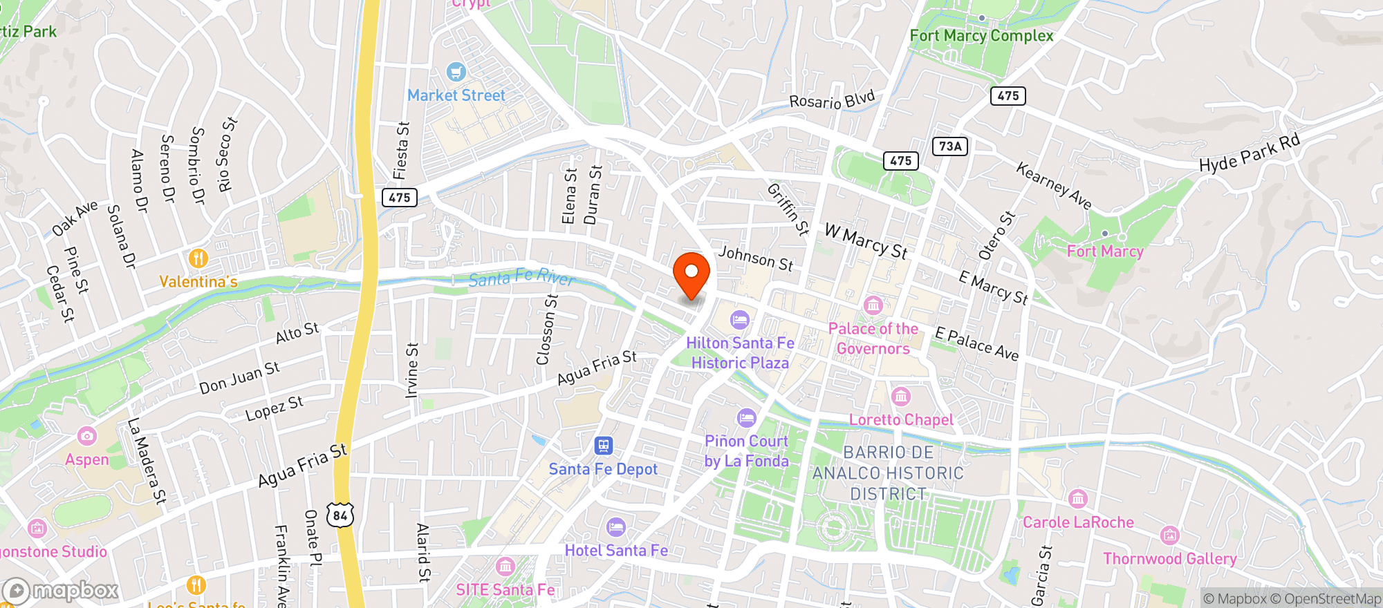 Map showing Casa Chimayo
