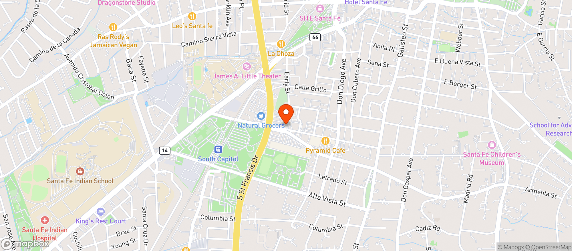 Map showing Paper Dosa