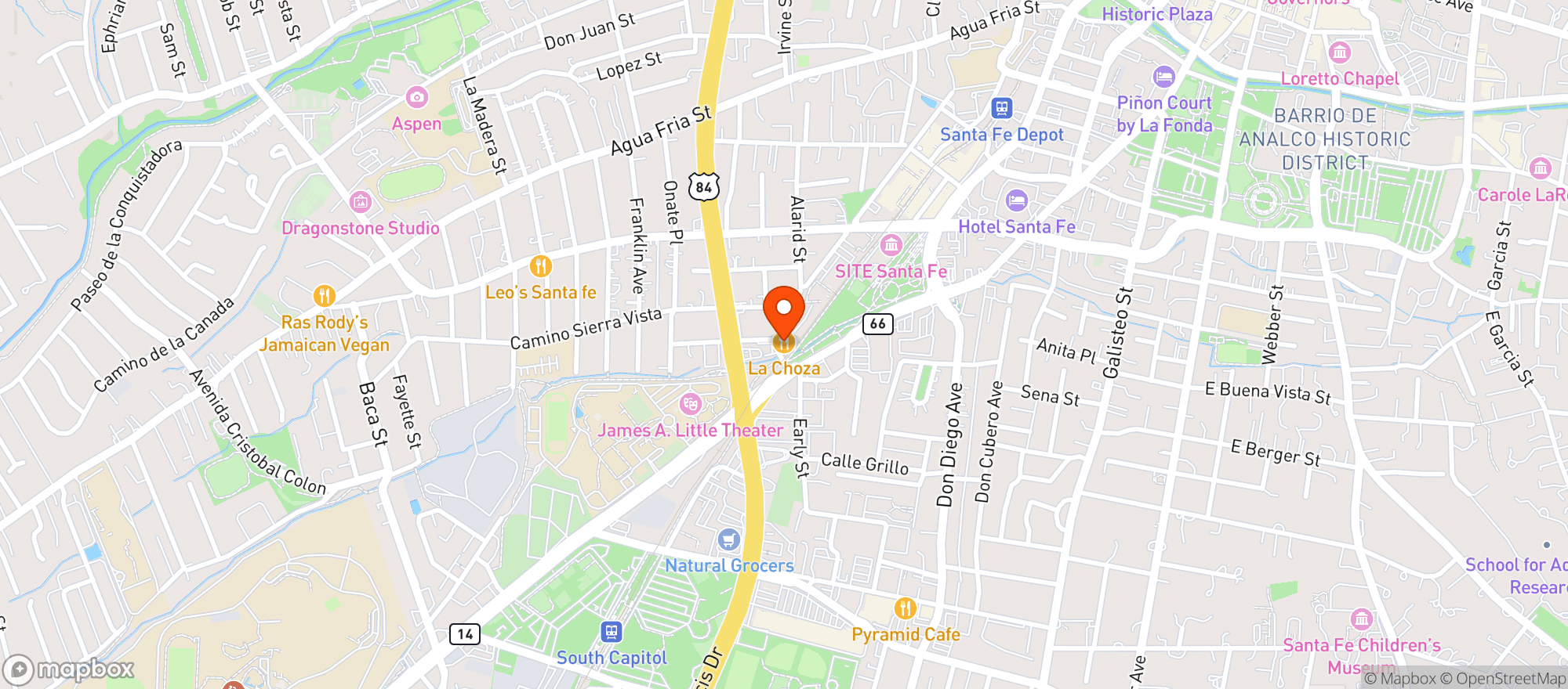 Map showing La Choza