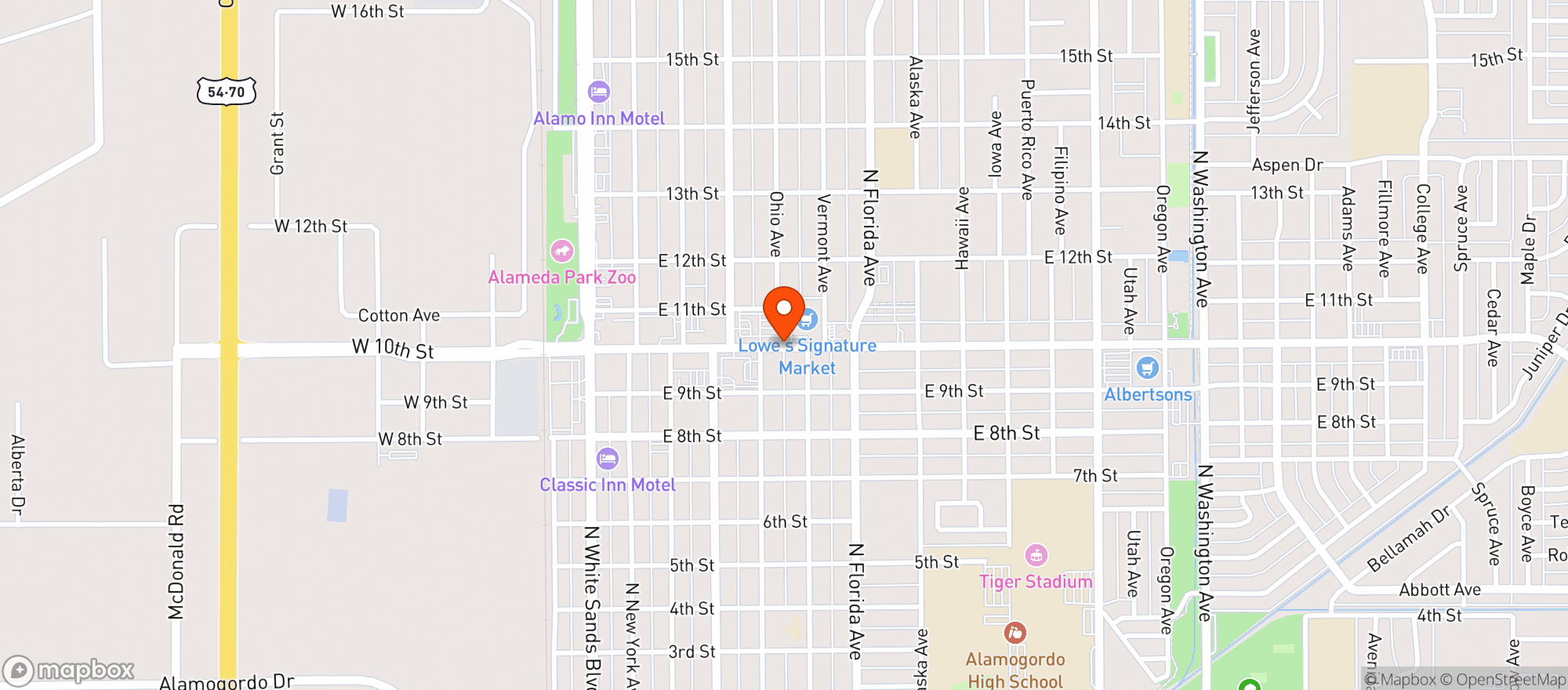 Map showing Lowes