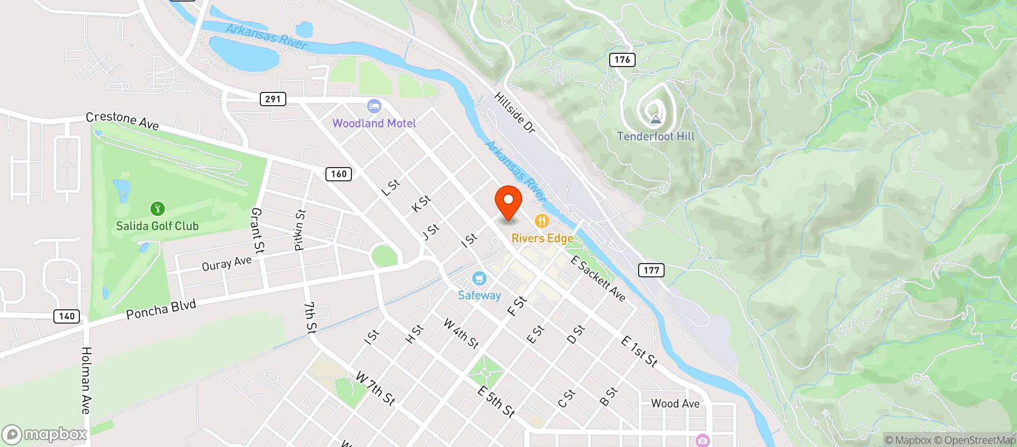 Map showing Party Spirits Inc
