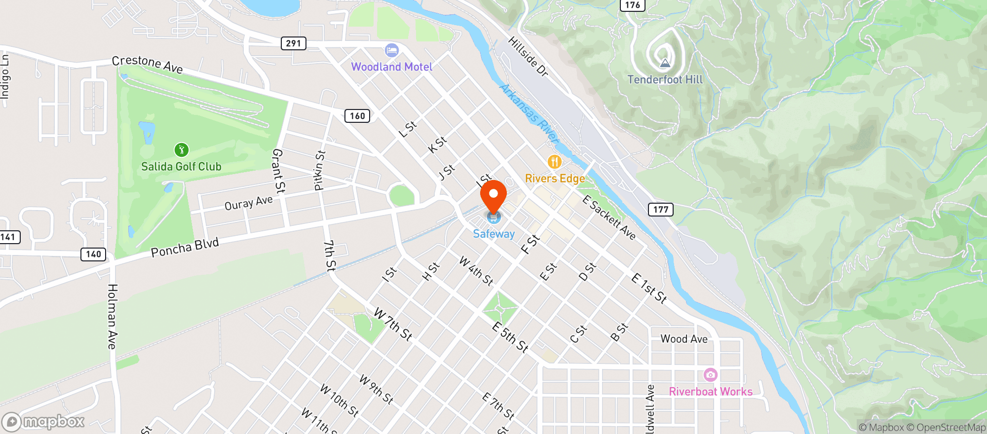 Map showing Safeway #2817 - Salida