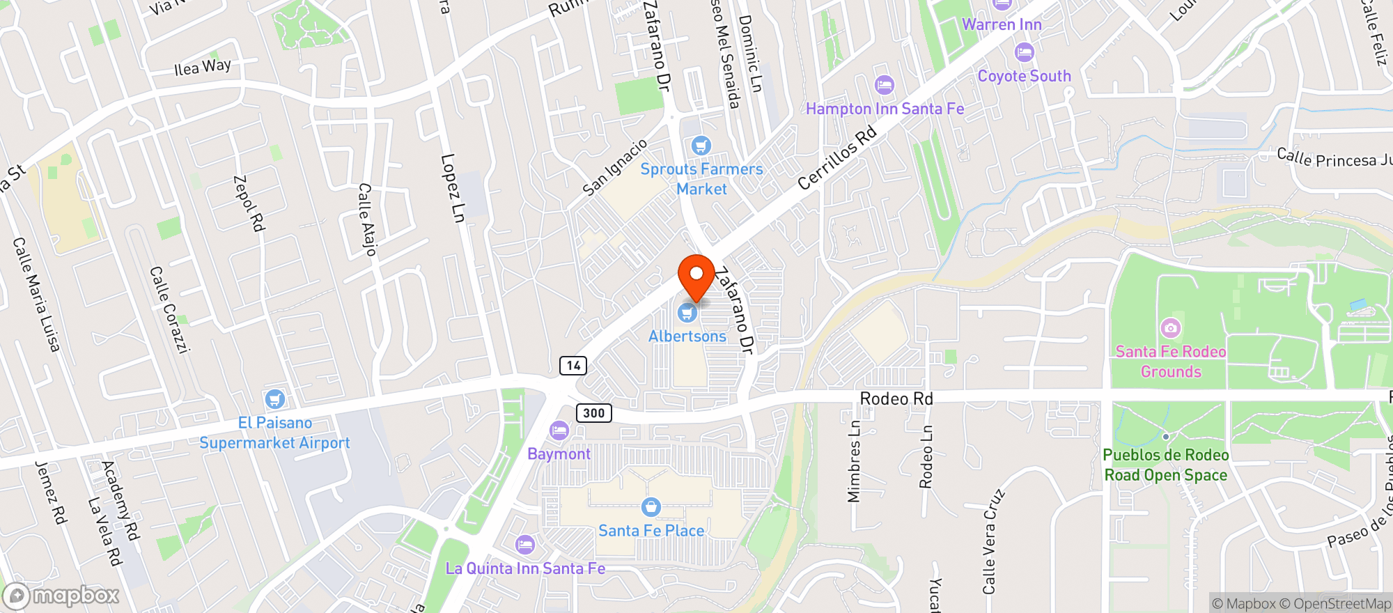 Map showing Albertsons - 0986 - Santa Fe