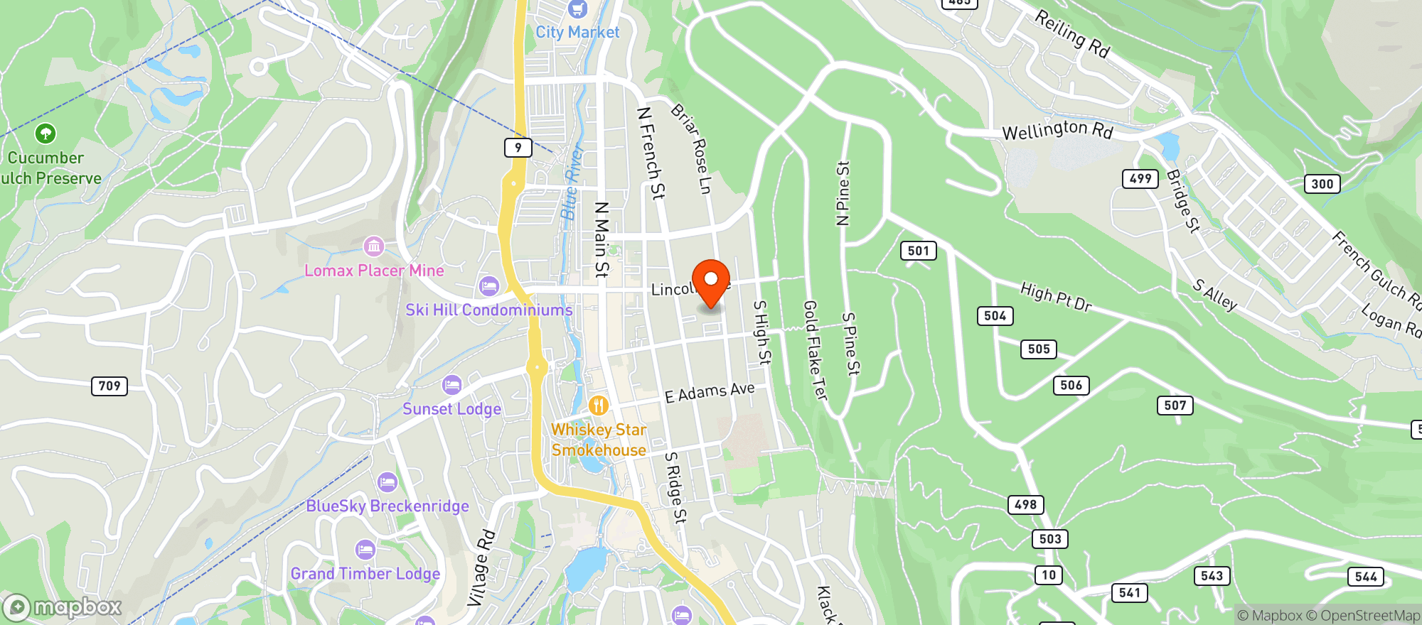 Map showing The Eclipse Theater