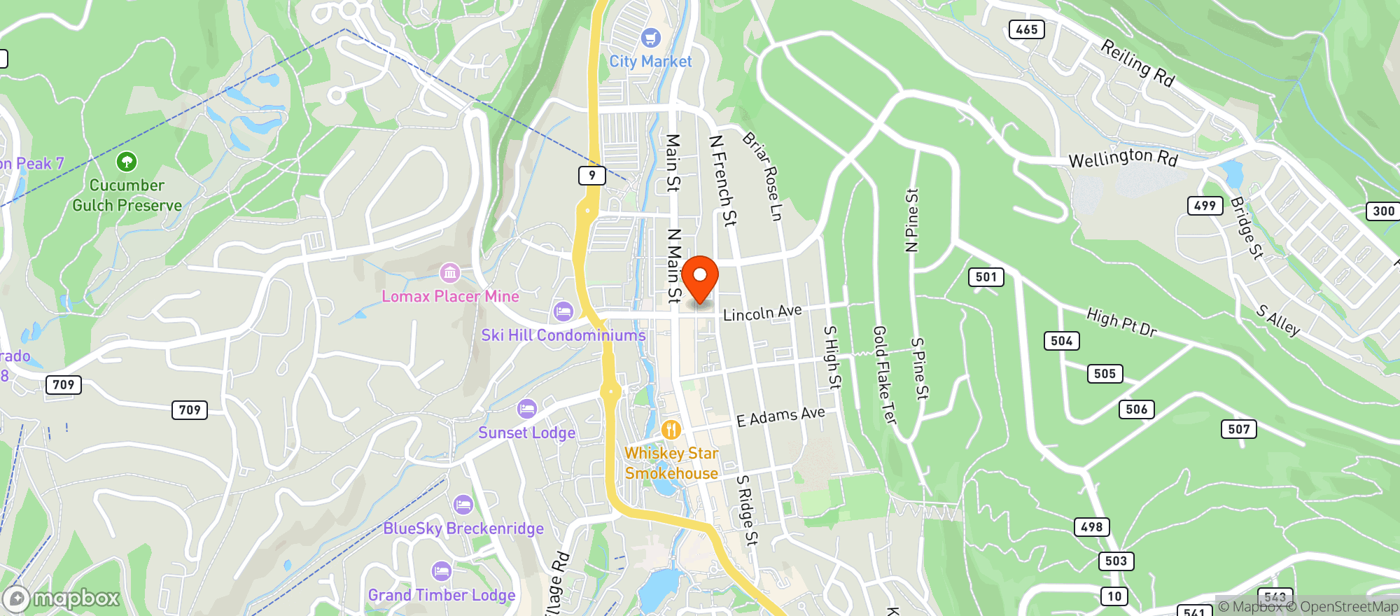 Map showing Salt Creek Steakhouse