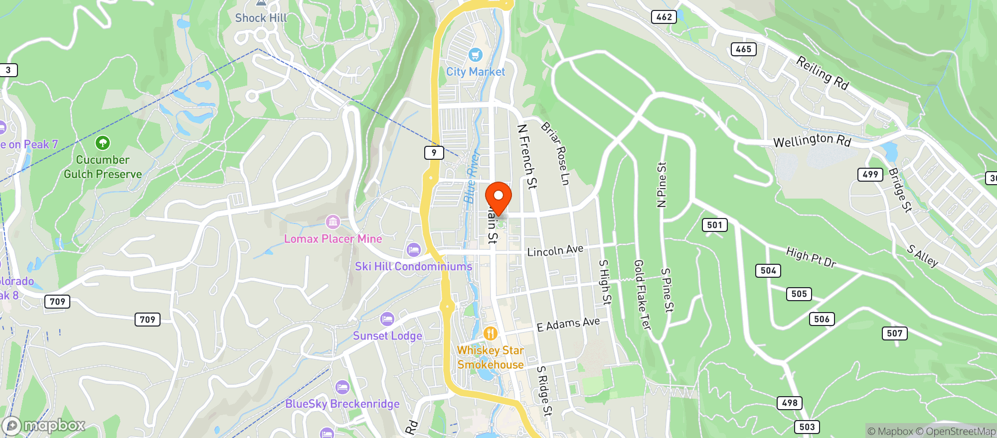 Map showing The Liquor Shed