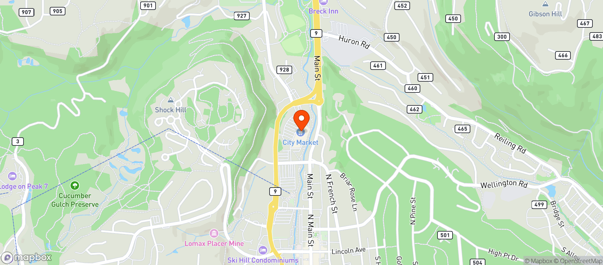 Map showing Kroger City Market