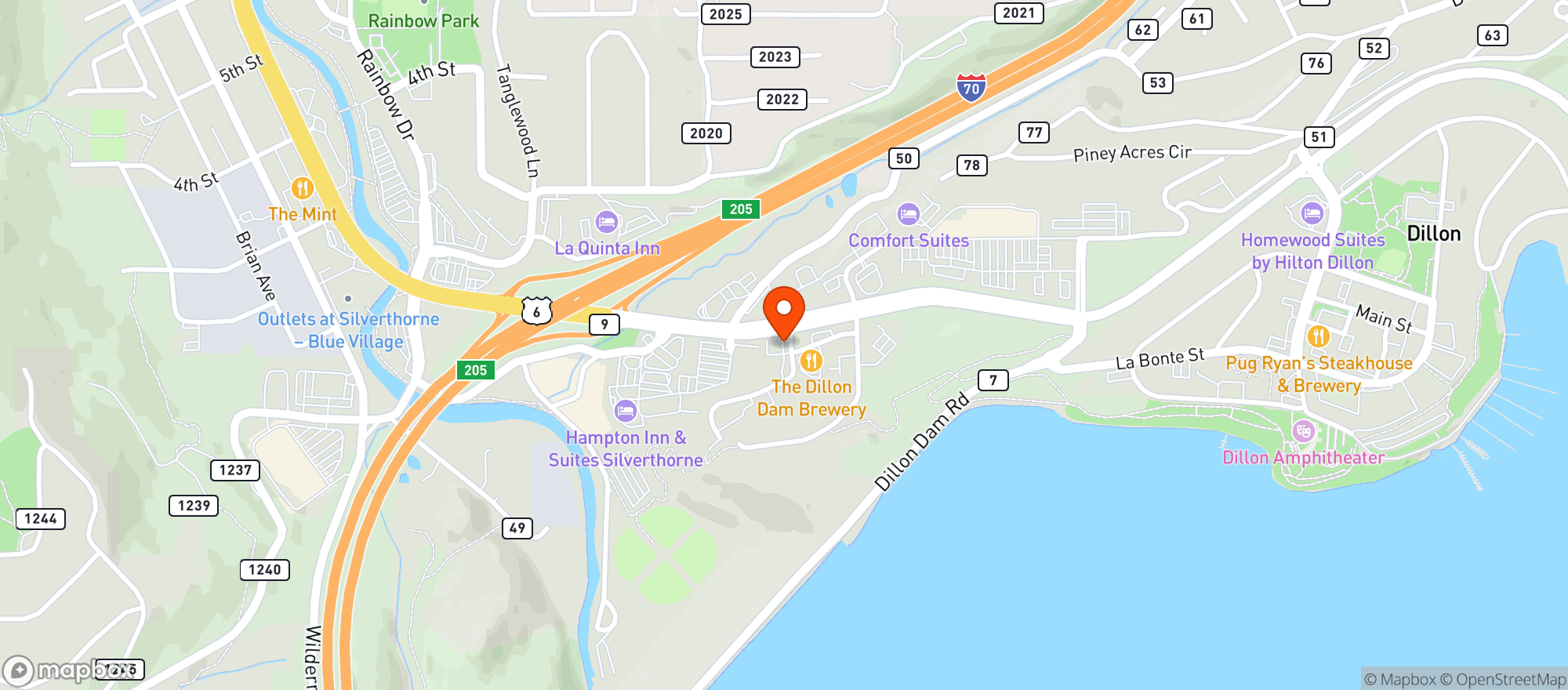 Map showing The Dispensary - Dillon