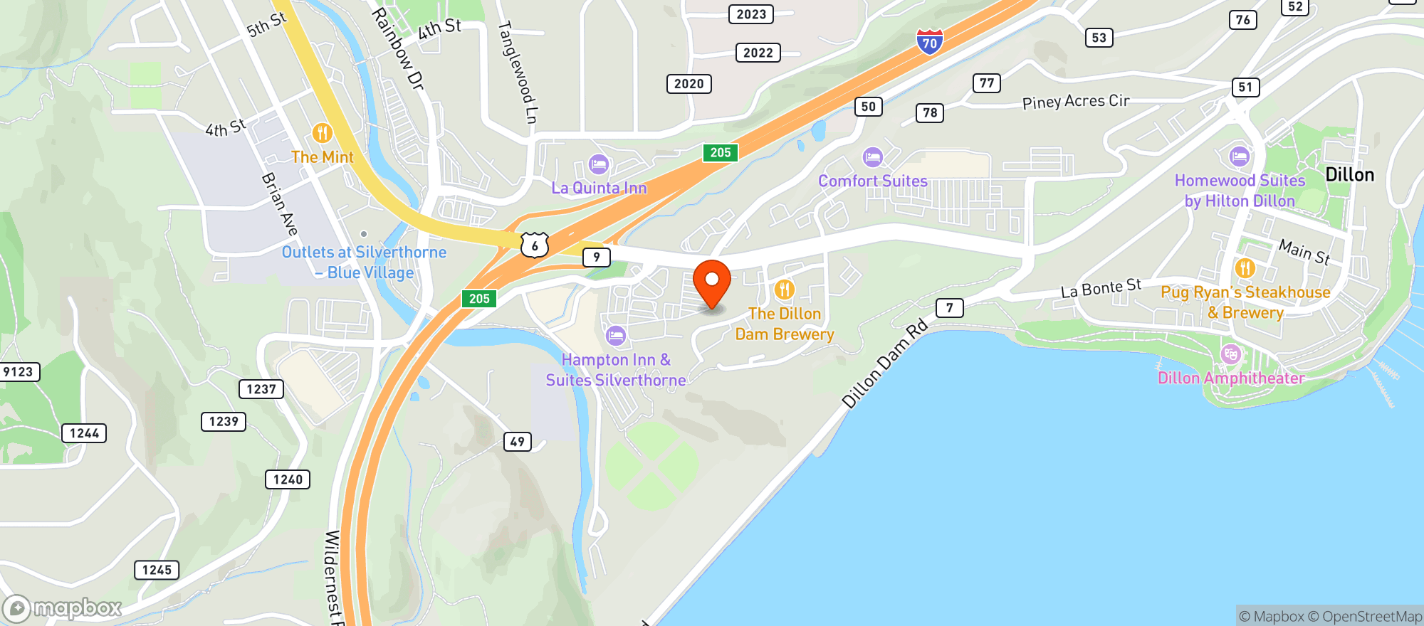 Map showing Porkey's Liquor
