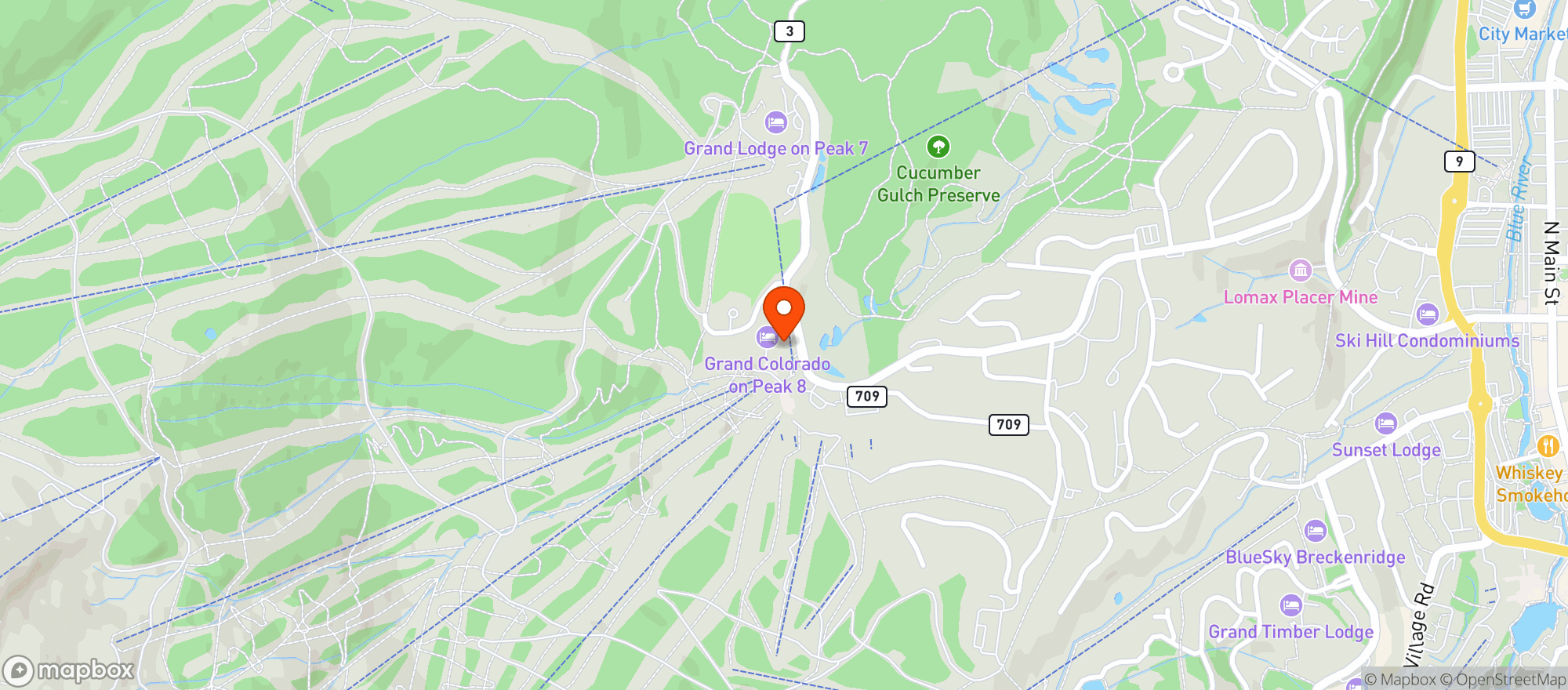 Map showing Grand Colorado On Peak 8
