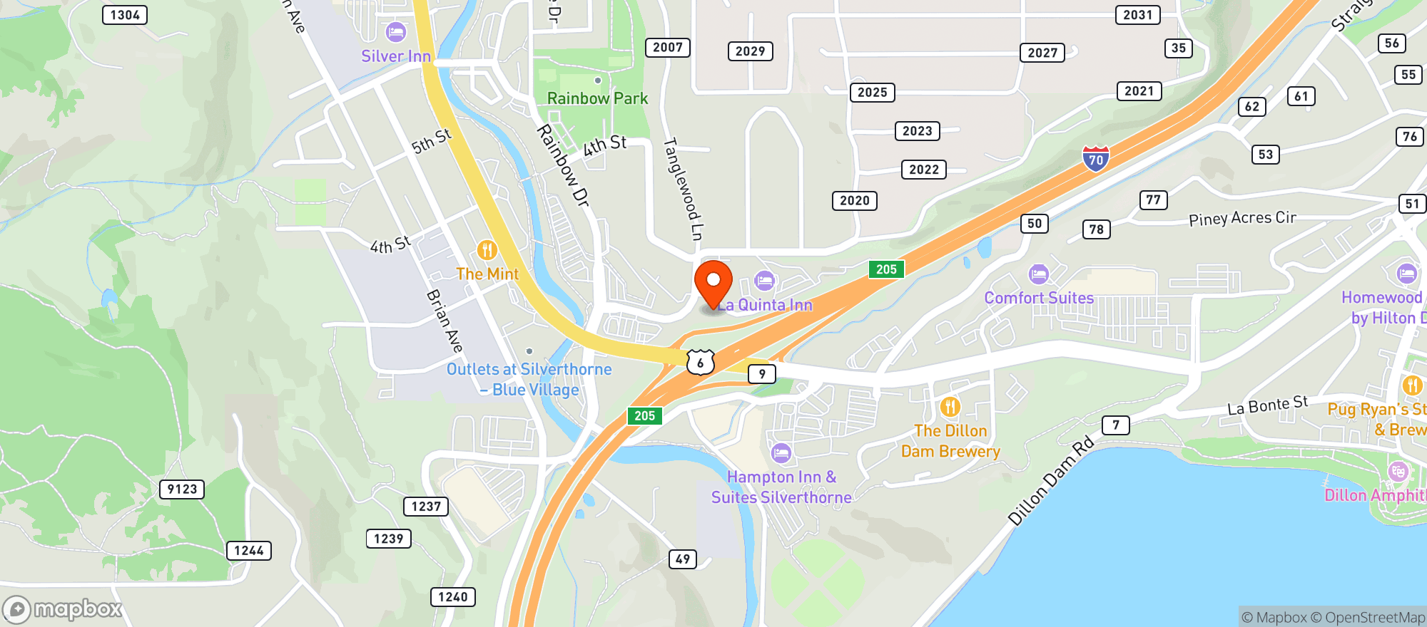 Map showing Baker's Brewery