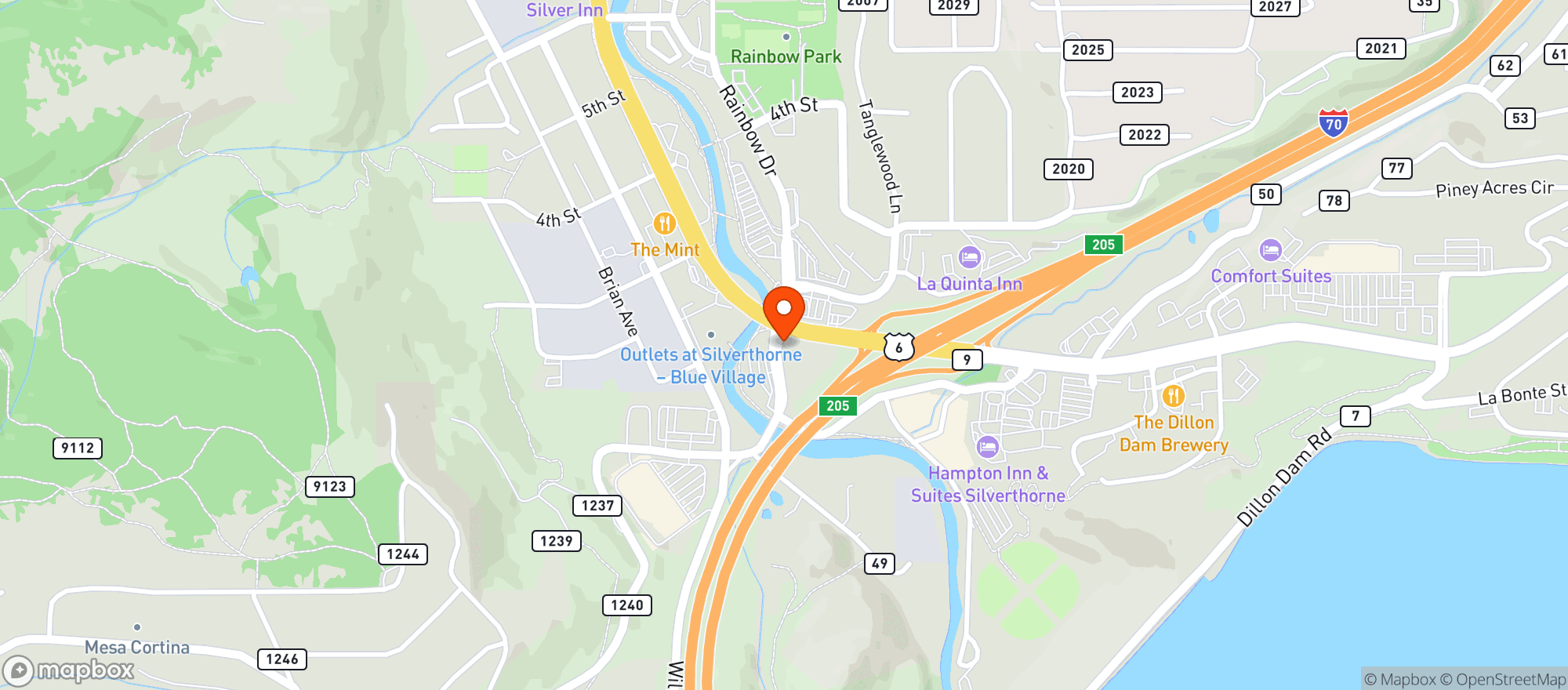 Map showing High Country Healing - Silverthorne