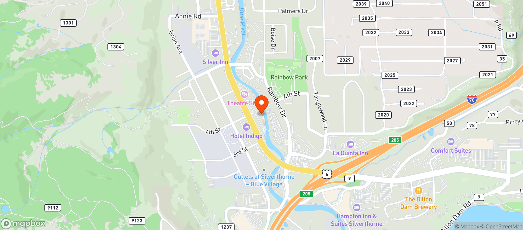 Map showing The Pad Silverthorne