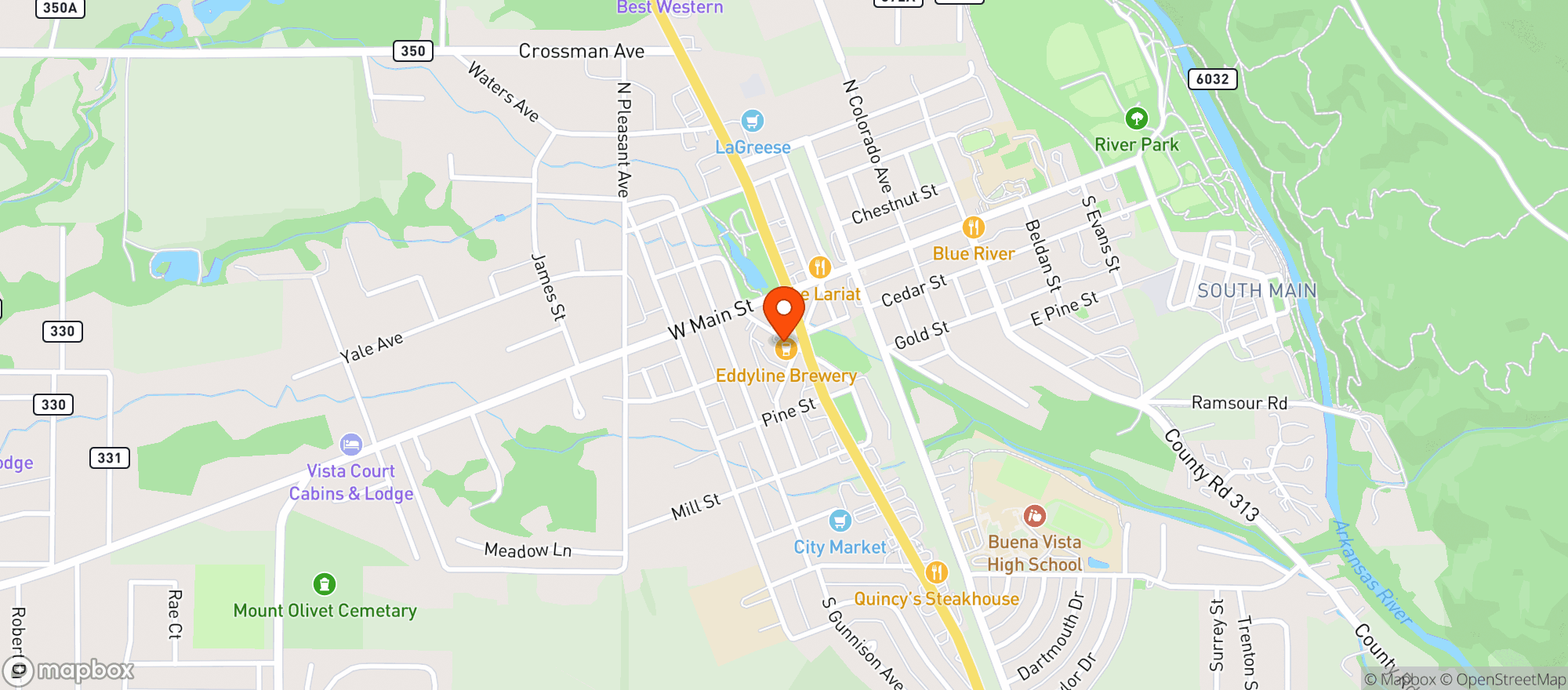 Map showing Eddyline Brewery