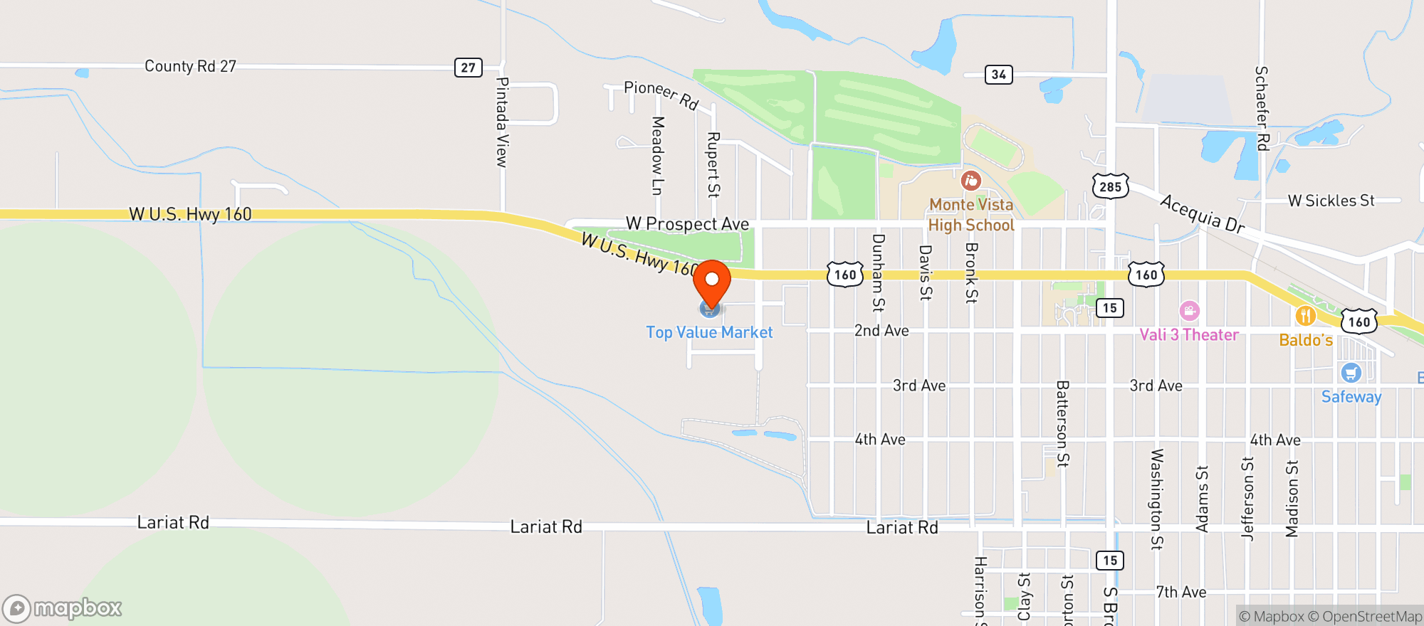 Map showing Top Value Grocery