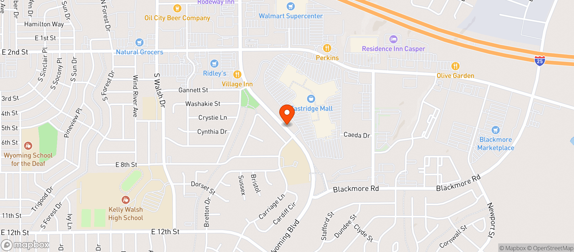 Map showing Gnc