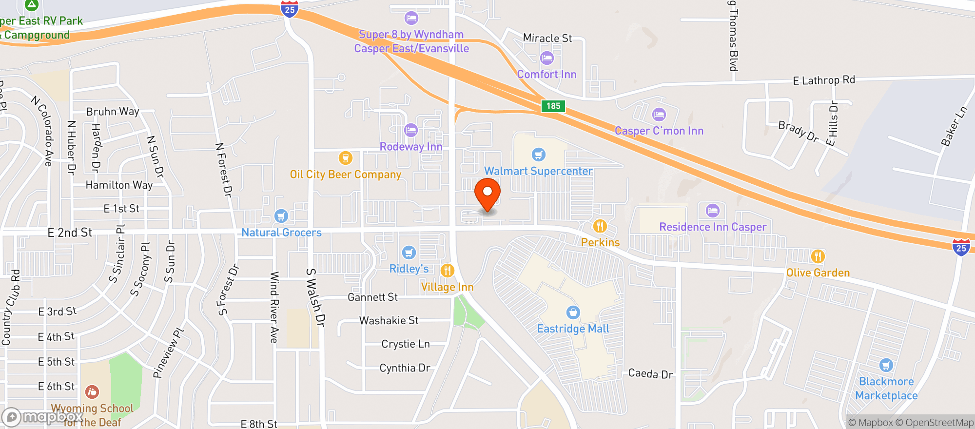 Map showing Wyoming Discount Liquor
