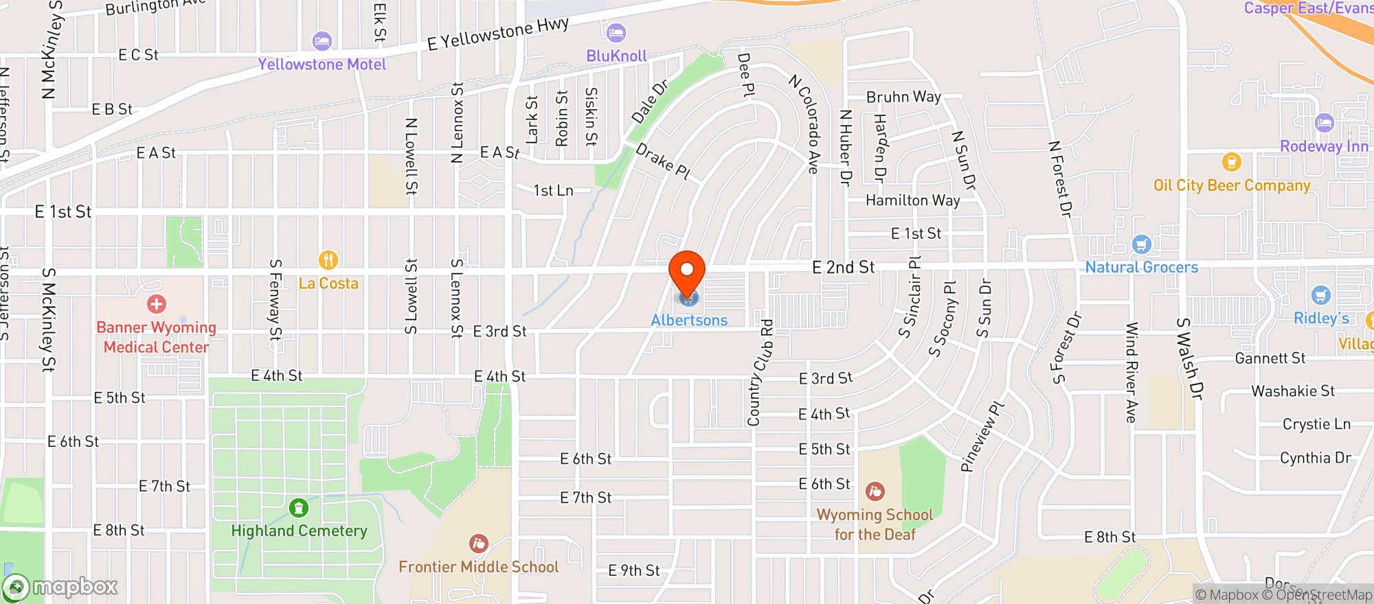 Map showing Albertsons