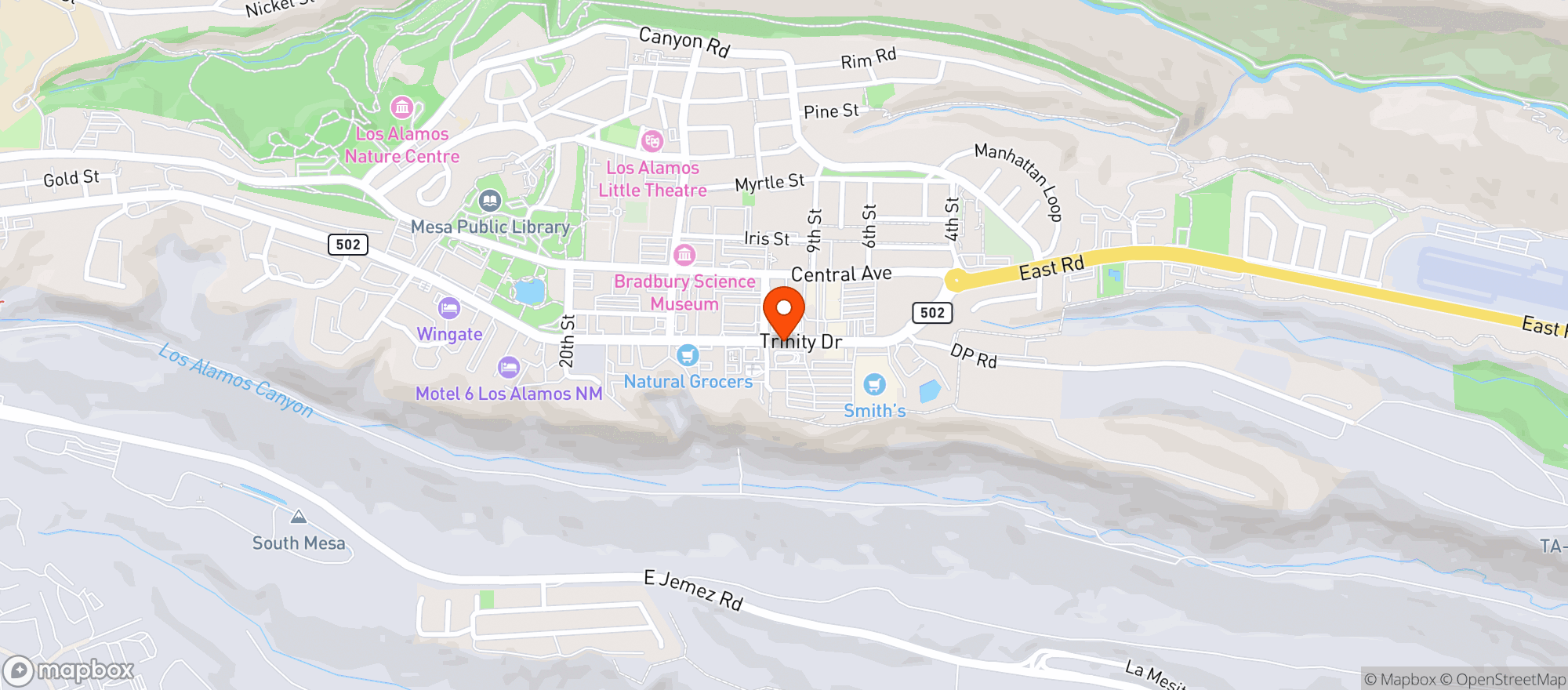 Map showing Smiths Food & Drug (706) - 00467 - Los Alamos Marketplace