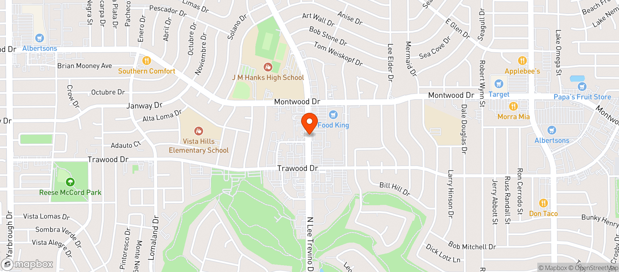 Map showing Food King
