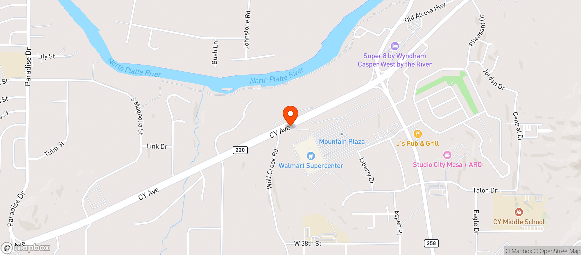 Map showing Walmart Supercenter Liquor Store